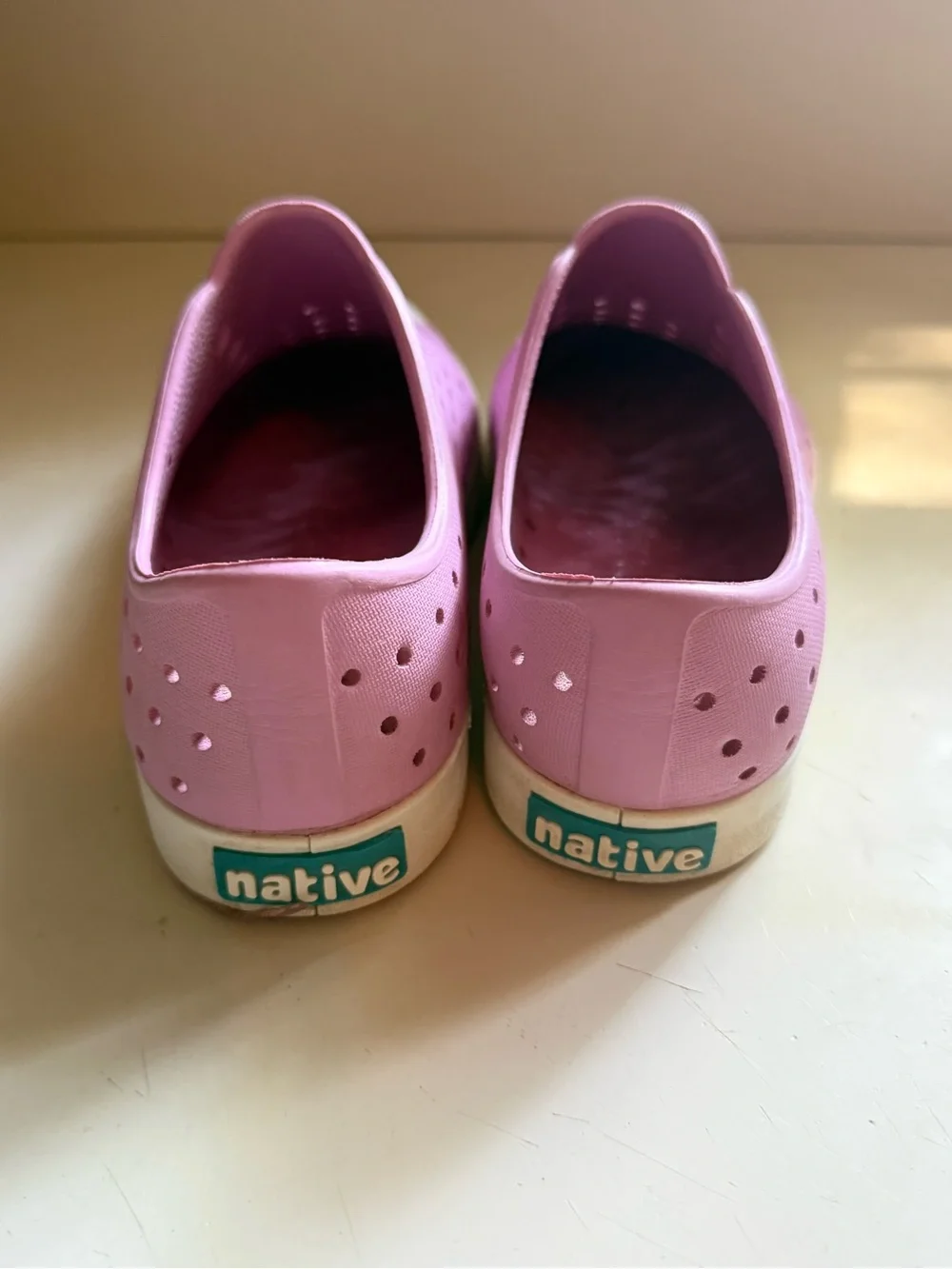 Native Slip-On Sneakers in Pink with Cream Sole